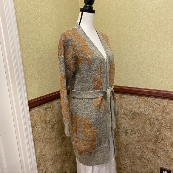 Lovestitch Sweater Winter Solstice Belted Cardigan Long Women’s Size Small Gray - Picture 5 of 14